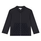 بدلة رياضية بشعار أزرق داكن للأولاد الصغار, 1, hi-res