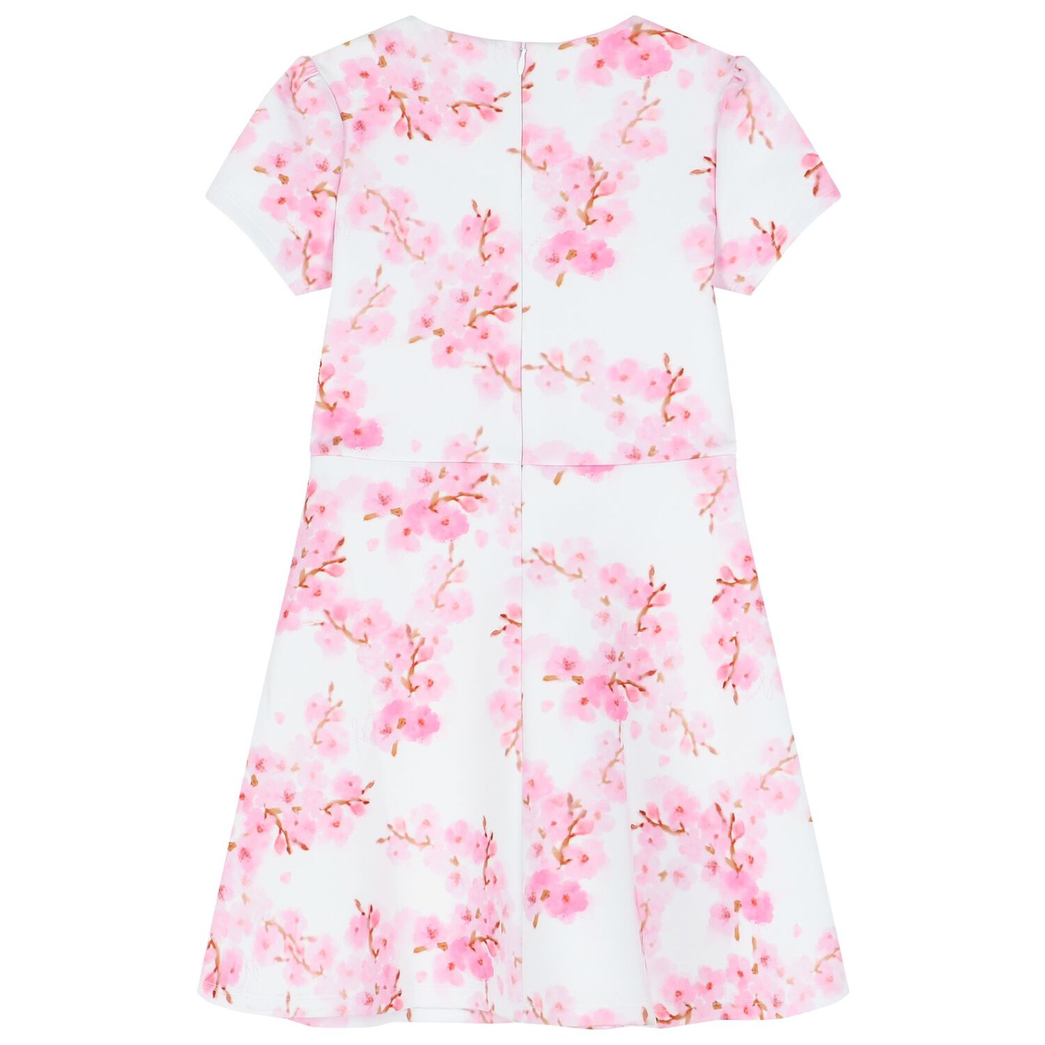 Girls White & Pink Logo Dress, 1, hi-res