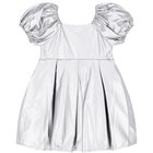 فستان بنات باللون الفضي, 1, hi-res