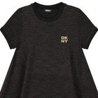 Girls Black Logo Dress, 1, hi-res
