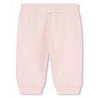 Younger Girls Pink & Ivory Boke Flower Tracksuit Set, 1, hi-res