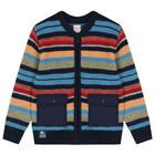 Boys Multi-Coloured Striped Jacket, 1, hi-res