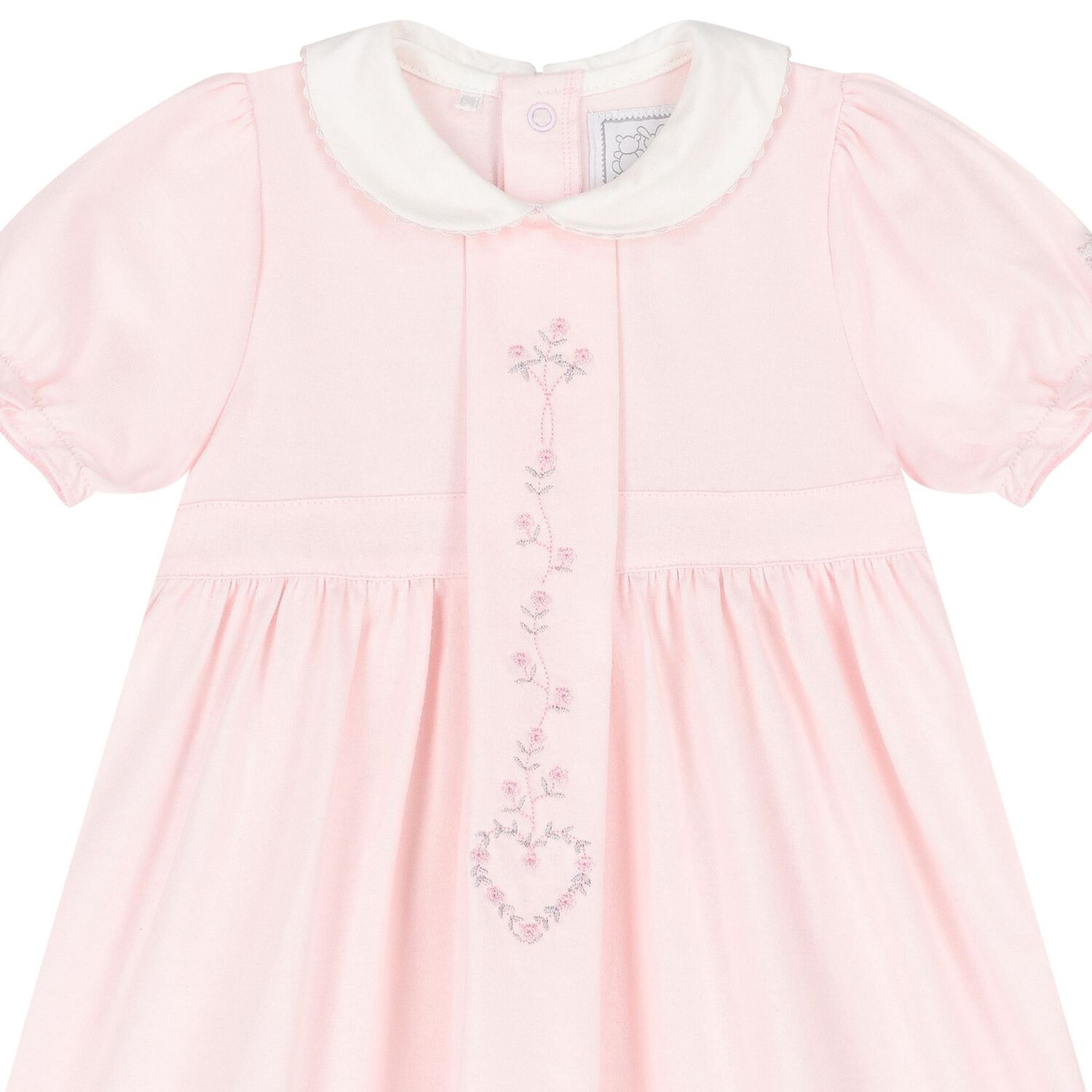 Baby Girls Pink Floral Dress, 1, hi-res