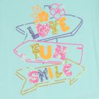 فستان بناتي مزين باللون السماوي, 1, hi-res