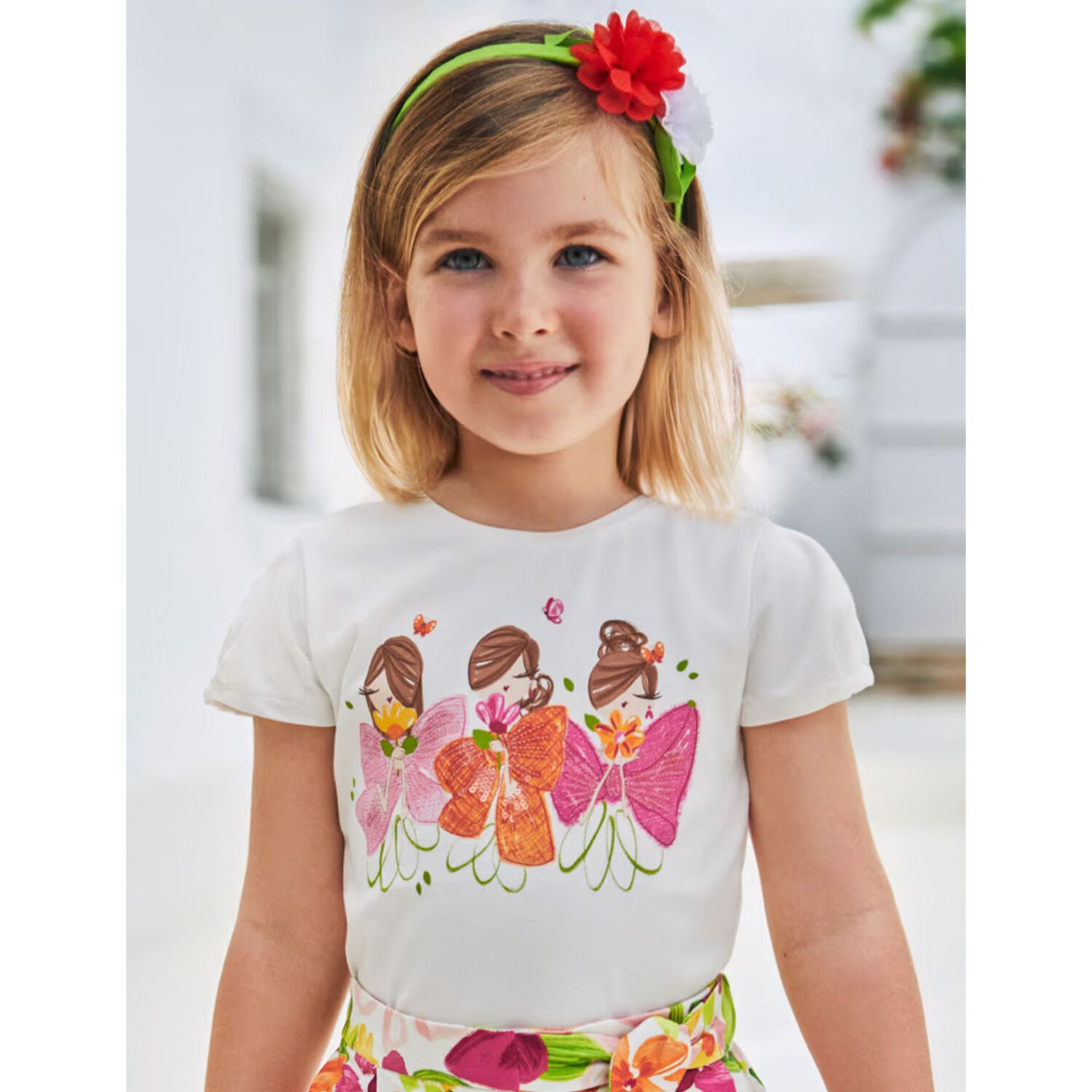 تيشيرت بنات باللون الأبيض, 1, hi-res