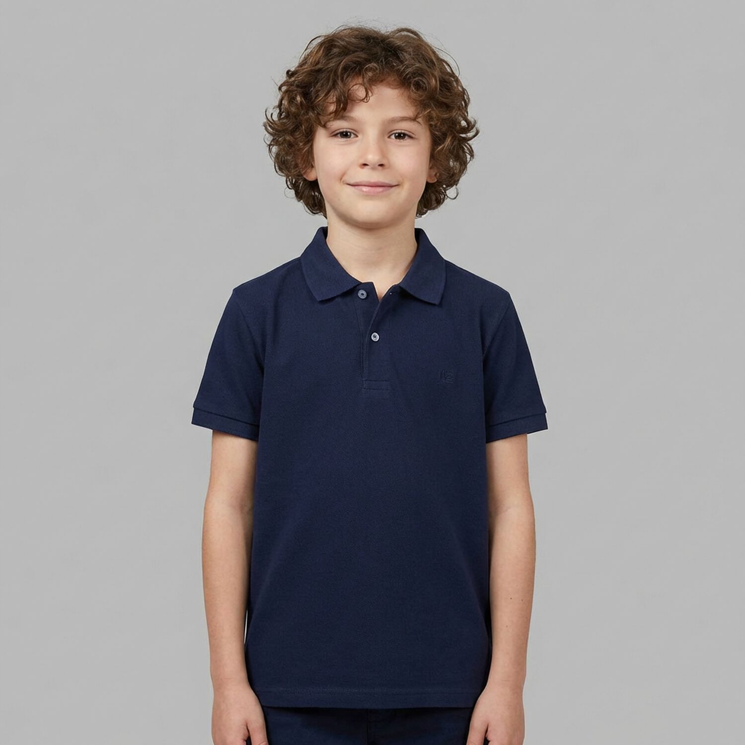 Boys Navy Blue Polo Shirt, 2, hi-res