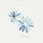 تيشيرت بنات بطبعه الزهور باللون العاجى, 1, hi-res