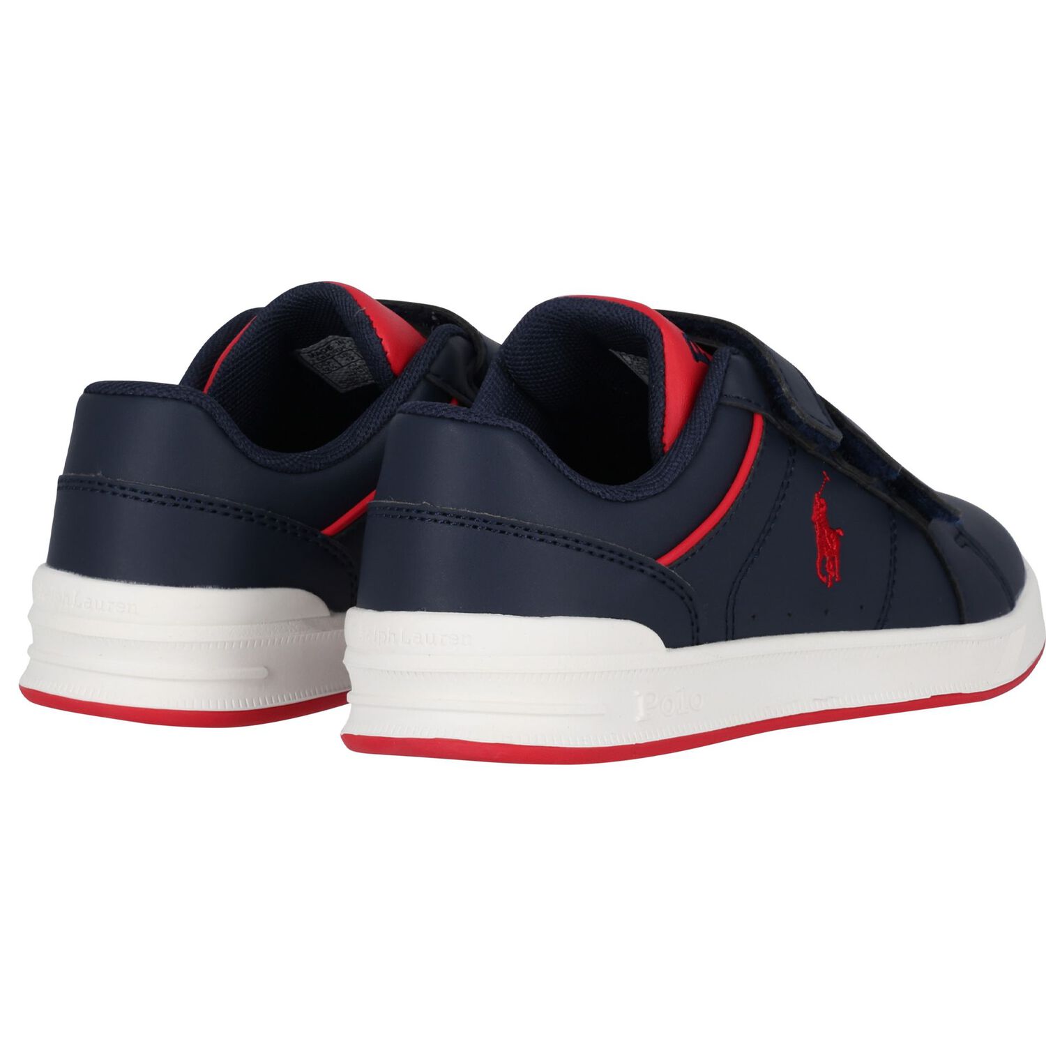 Boys Navy Blue & Red Logo Trainers, 1, hi-res image number null