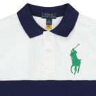 Boys White & Navy Logo Polo Shirt, 1, hi-res