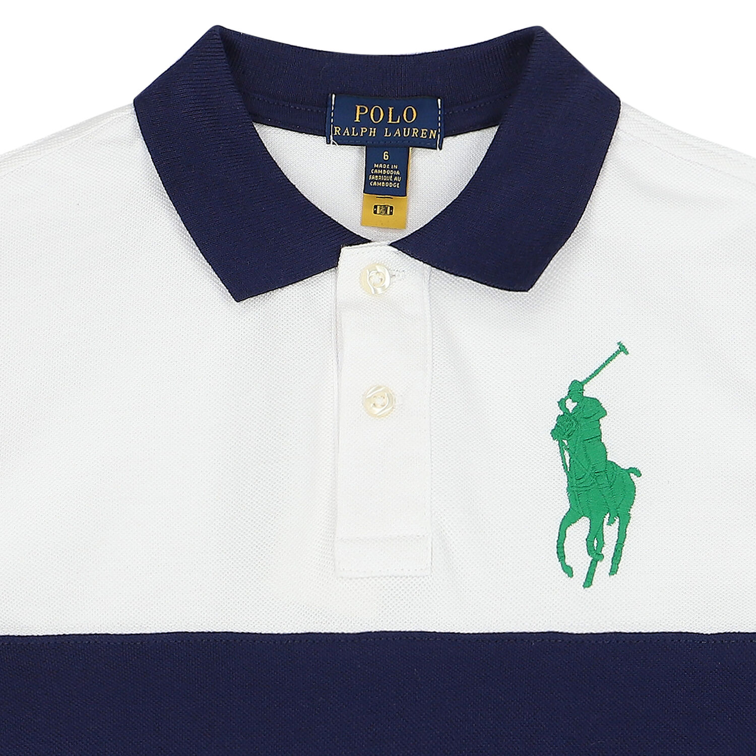 Boys White & Navy Logo Polo Shirt, 1, hi-res
