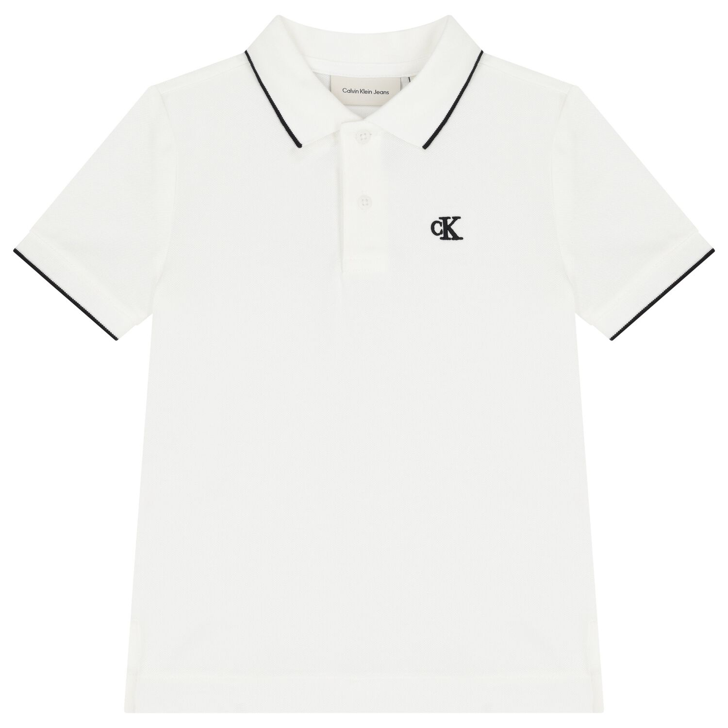 Boys White Logo Polo Shirt , 2, hi-res