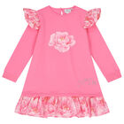 Girls Pink Floral Dress, 1, hi-res
