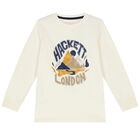 Boys Ivory Logo Long Sleeve Top, 1, hi-res