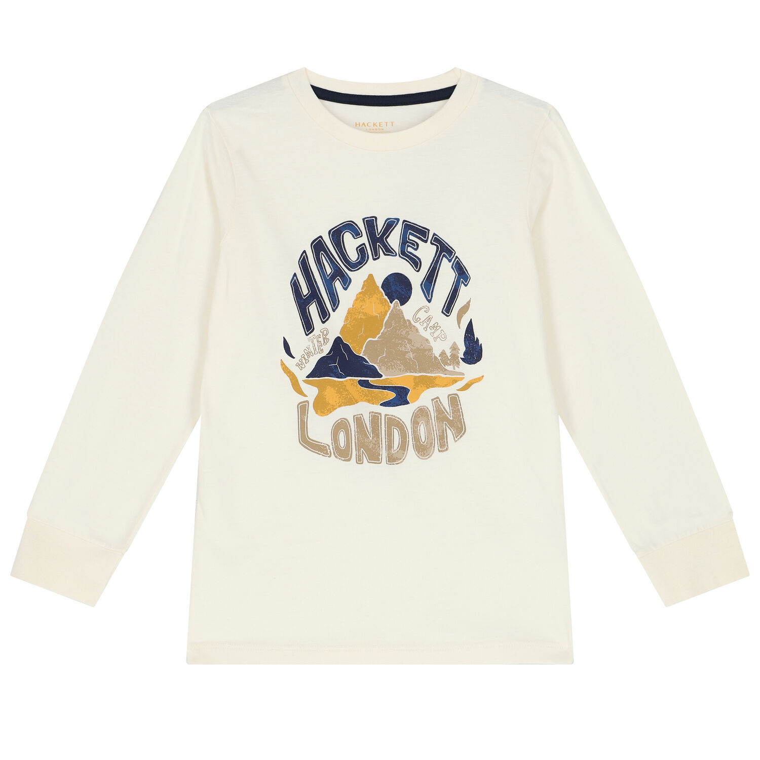 Boys Ivory Logo Long Sleeve Top, 1, hi-res