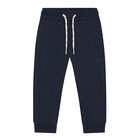 Younger Boys Navy Blue Logo Joggers, 1, hi-res