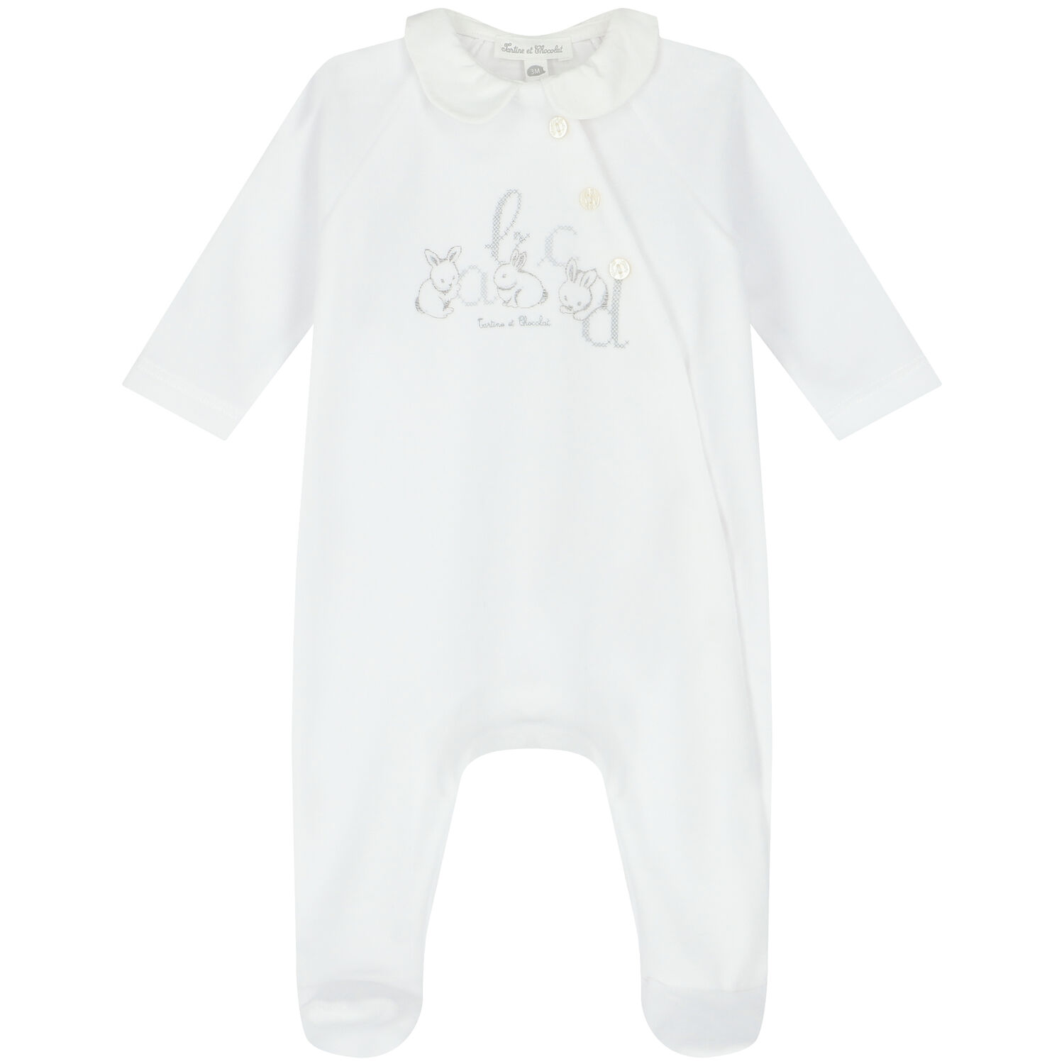White Rabbit & Logo Babygrow, 1, hi-res