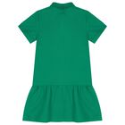 Girls Green Logo Polo Dress, 1, hi-res