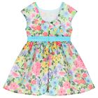 Girls White & Blue Floral Chiffon Dress, 1, hi-res