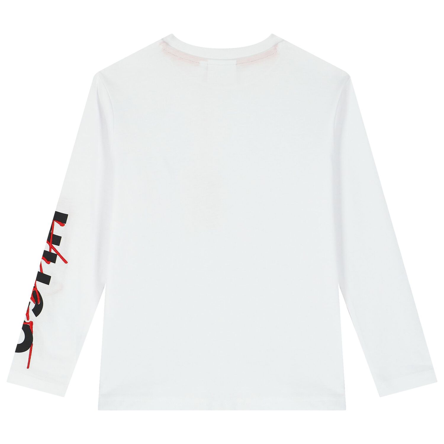 Boys White Logo Long Sleeve Top, 1, hi-res image number null