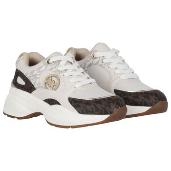 Girls Ivory Logo Trainers