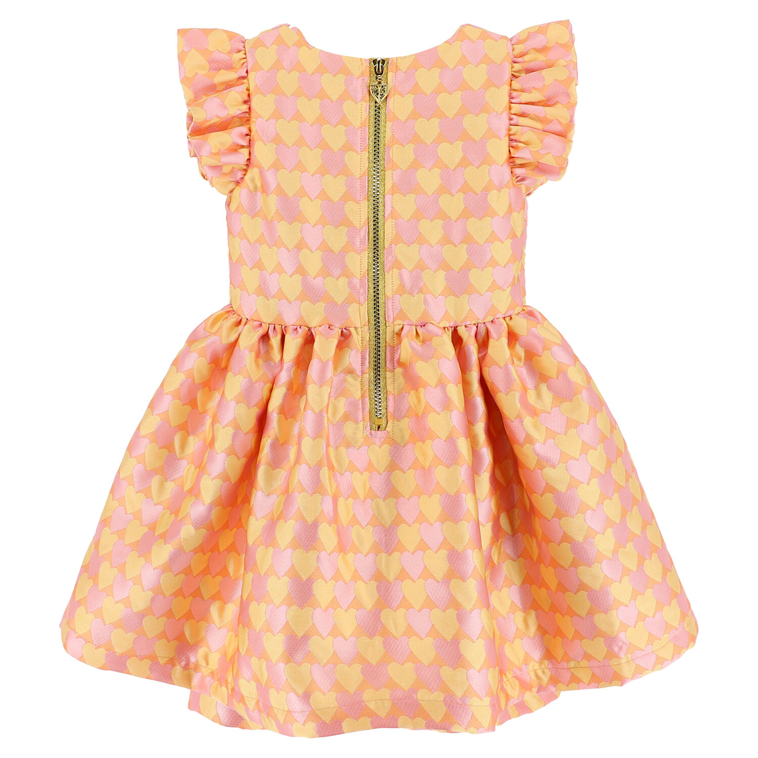 Girls Apricot Heart Dress, 4, hi-res