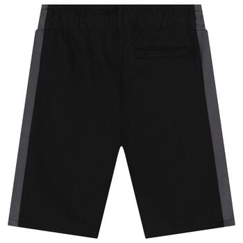 Boys Black & Grey Logo Shorts
