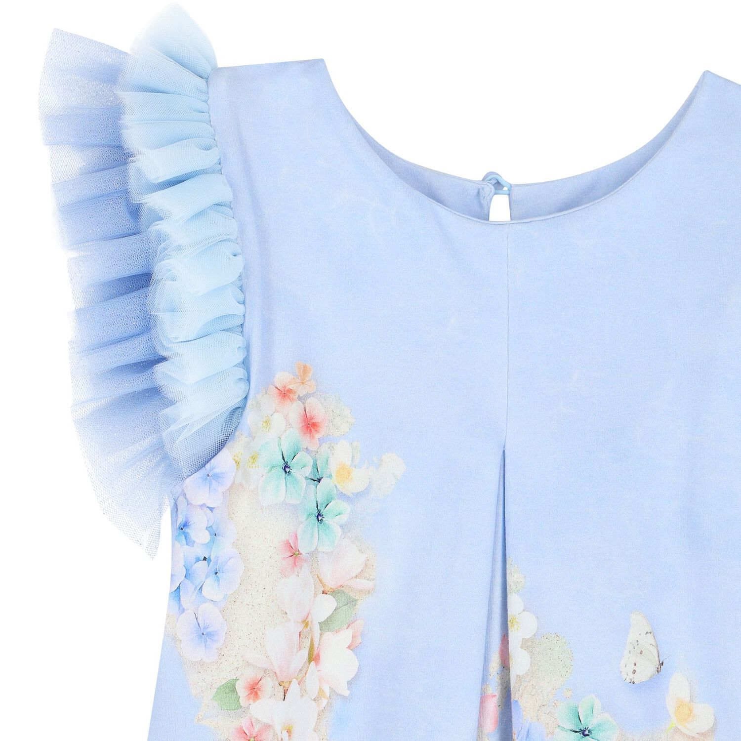 فستان بنات بالزهور باللون الأزرق, 1, hi-res