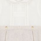 Baby Boys White & Beige Romper, 1, hi-res