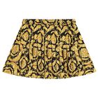 Girls Black & Gold Barocco Skirt, 1, hi-res