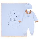 Baby Boys Blue & Beige Geo Map Babygrow Gift Set, 1, hi-res