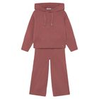 Girls Pink Knitted Trouser Set, 2, hi-res