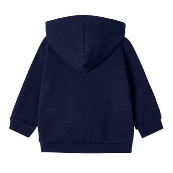 Younger Boys Navy Car Zip Up Top