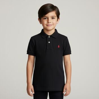 Boys Black Logo Polo Shirt 