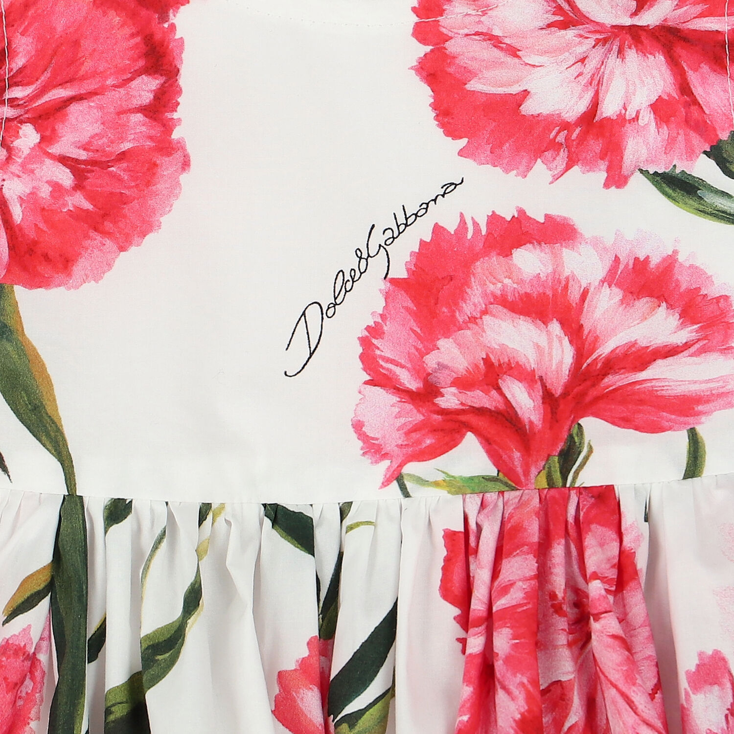 طقم فستان بطبعة الزهور باللون العاجي والأحمر, 1, hi-res