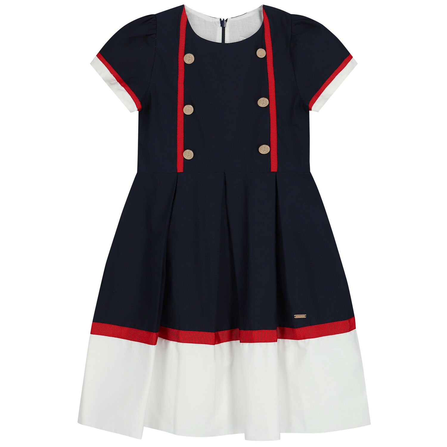 Girls Navy Blue Dress, 1, hi-res