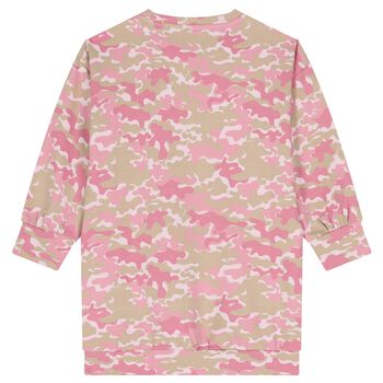Girls Pink Camouflage Sweatshirt Dress