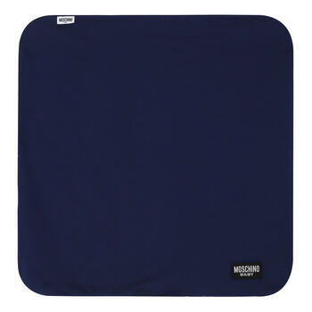 Navy Blue Teddy Bear Logo Baby Blanket