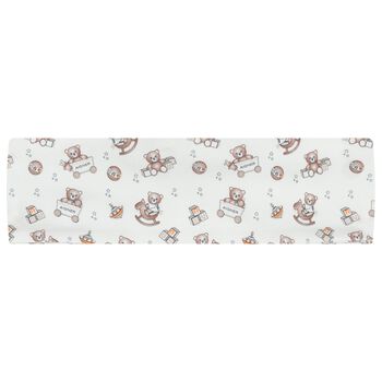 Baby Girls White Teddy Bear Logo Headband