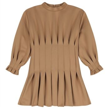Girls Beige Scuba Dress