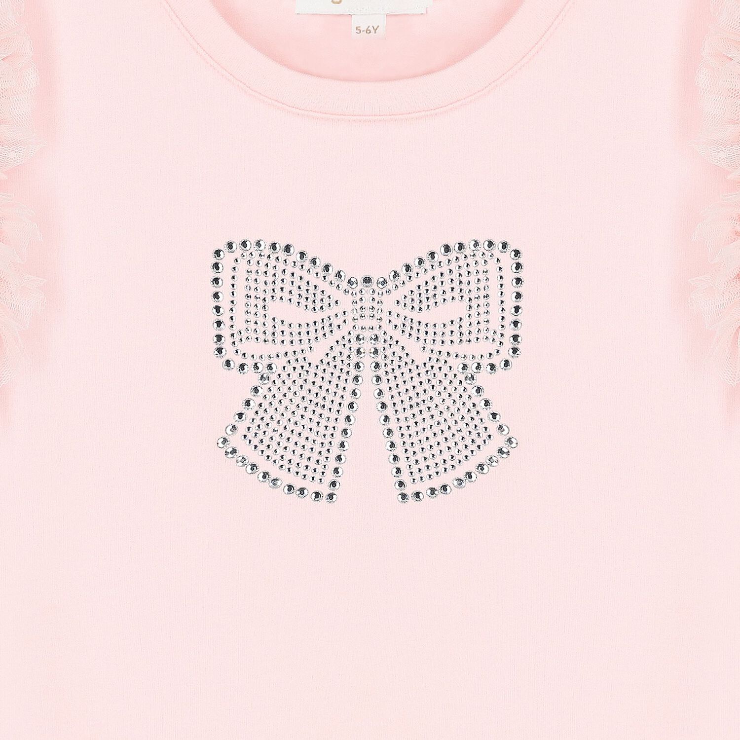 Girls Pink Diamante Bow Top, 1, hi-res image number null