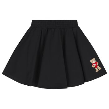 Girls Black Teddy Bear Skirt