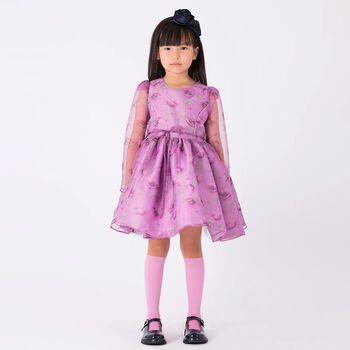 Girls Purple Floral Dress