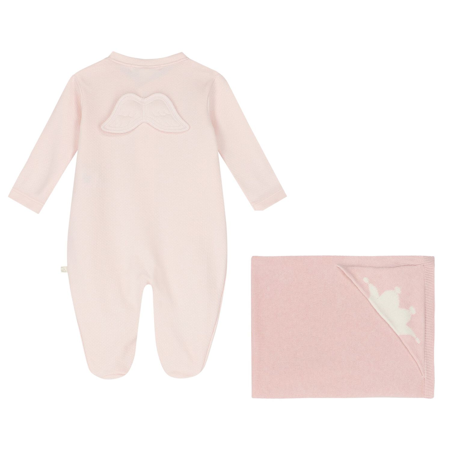 Baby Girls Pink Angel Wings Babygrow Set, 2, hi-res image number null