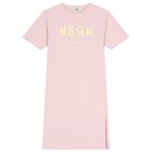 Girls Pink Logo Dress, 3, hi-res