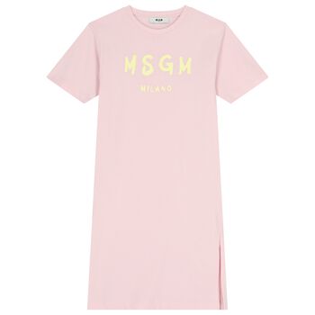 Girls Pink Logo Dress