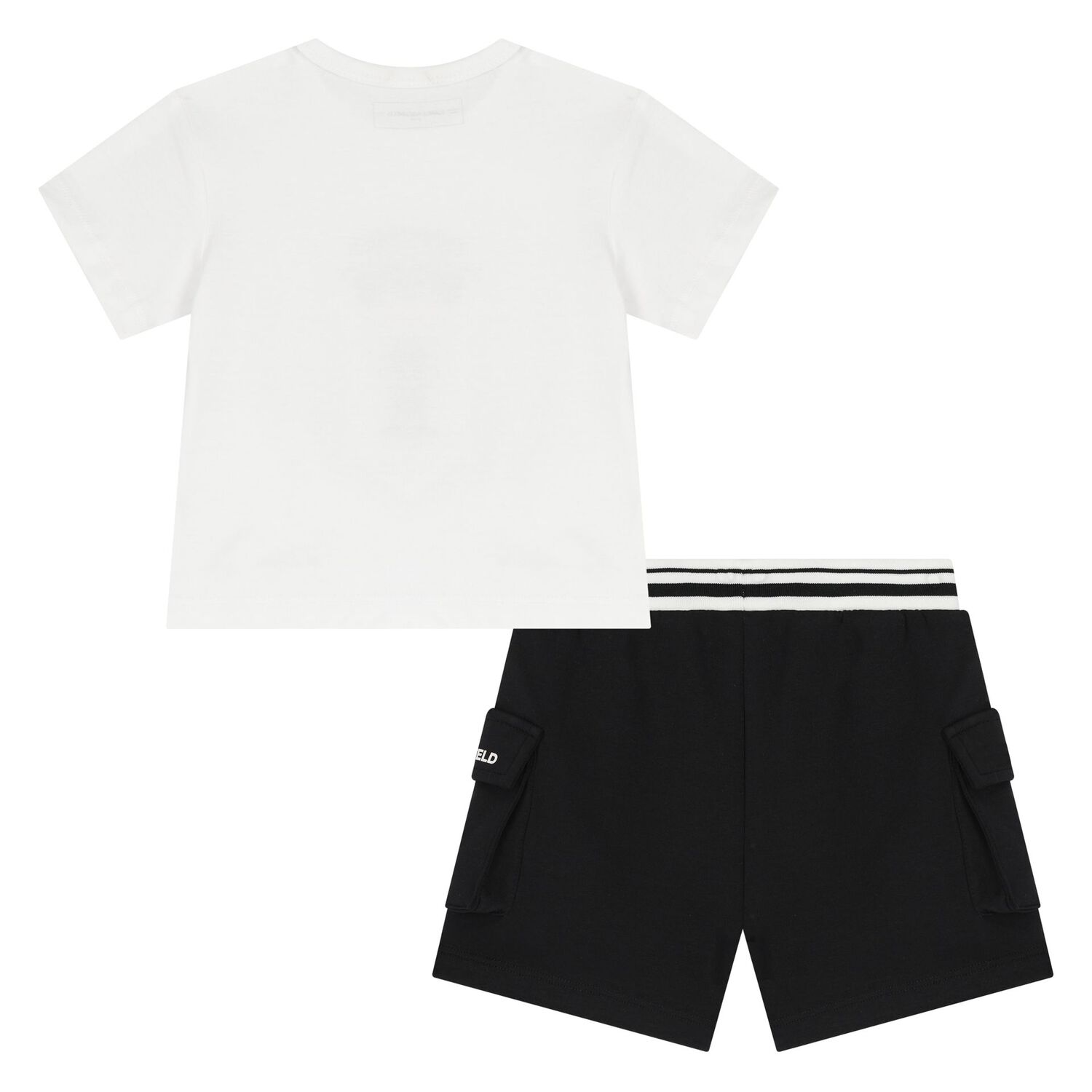 Boys White & Black Ikonik Shorts Set, 1, hi-res