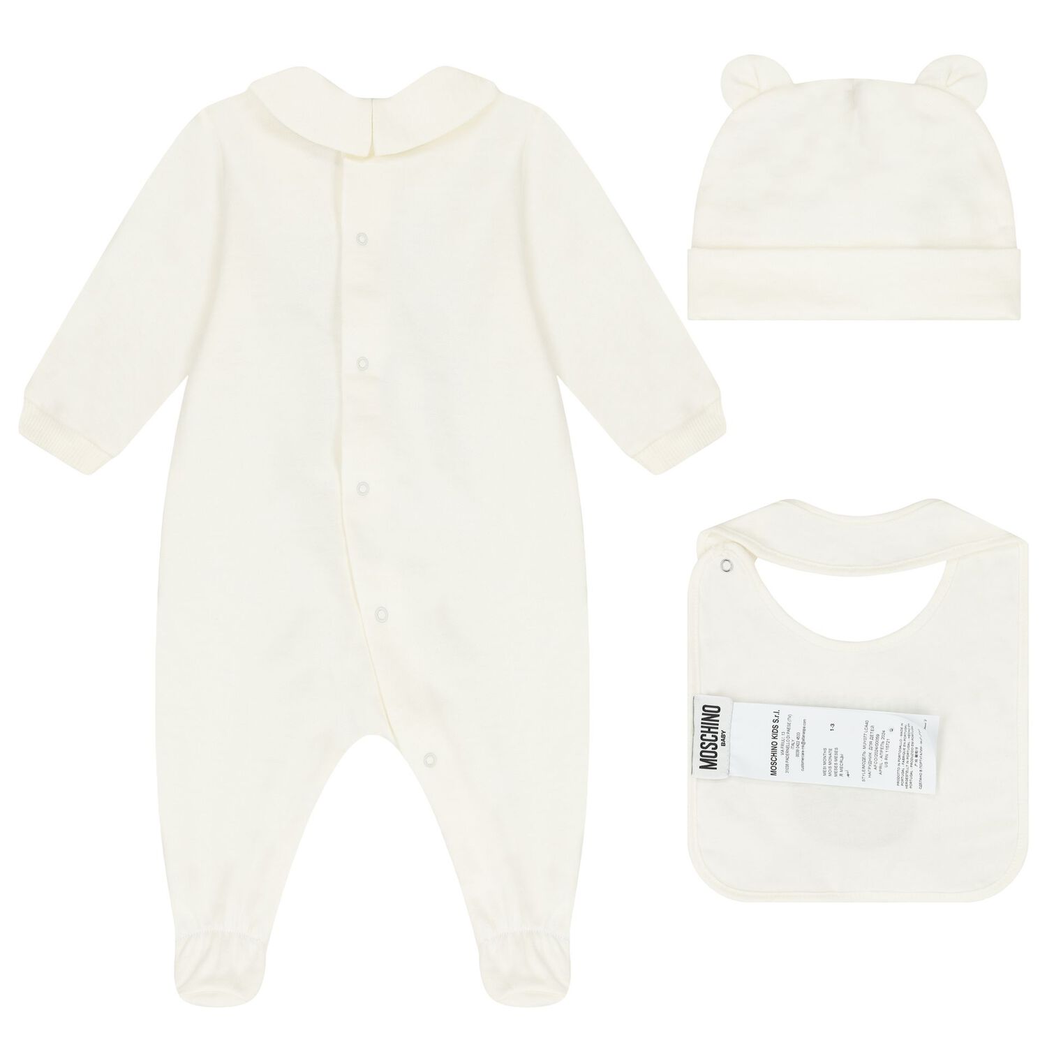 Ivory Teddy Bear Logo Babygrow Gift Set, 1, hi-res image number null