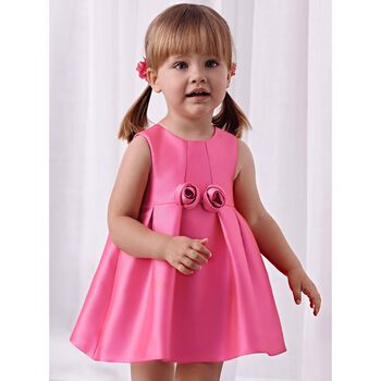 Younger Girls Pink Satin Dress