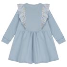 Girls Blue Ruffle Star Dress, 1, hi-res