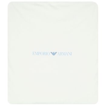 Boys Ivory & Blue Logo Baby Blanket